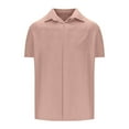 thumbnail image 4 of Coorders George Men's Button Down Shirt with pocket, Casual Mens Hidden Nit Shirt ,Pink,L, 4 of 5