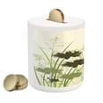 thumbnail image 2 of Dragonfly Piggy Bank, Lake Flowers Leaves on Abstract Backdrop Bird Like Bugs, Ceramic Coin Bank Money Box for Cash Saving, 3.6" X 3.2", Pale Green Dark Green, by Ambesonne, 2 of 4
