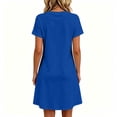 thumbnail image 6 of QUNYINEY Short Sleeve Dresses for Women Summer Independence Day Mini Patriotic T-Shirt Dress Loose Fit with Pockets Casual V Neck Dresses, 6 of 9