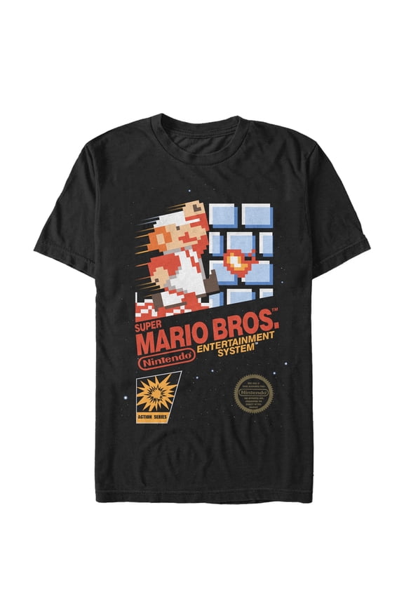 Men's Nintendo NES Super Mario Bros  Graphic Tee Black Small