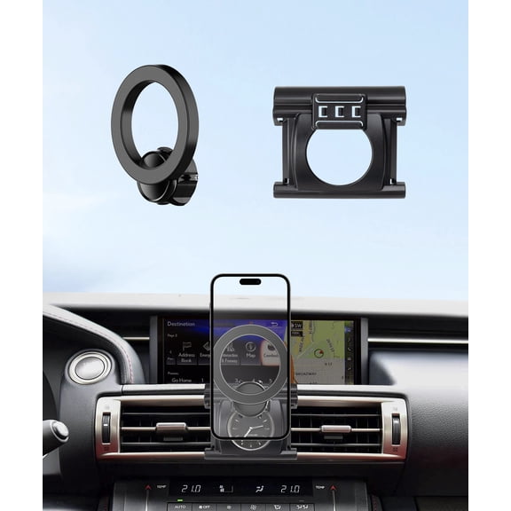 MaserWeller Car Phone Holder for 2014-2020 Lexus is Accessories, 360° Rotation Phone Mount Compatible with MagSafe, Cell Phone Holder Does Not Affect Air Vent