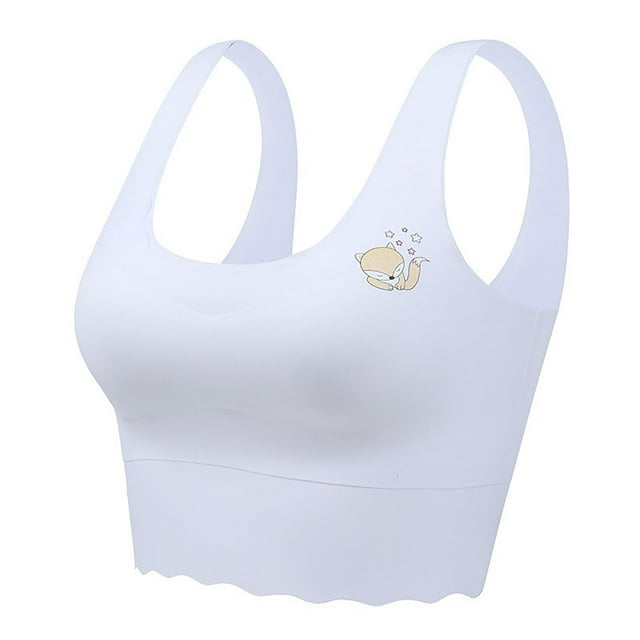 Miqool Girls Bras Seamless Stretch Vest Bralettes Comfort Soft Invisible Dig-Free Teen Bras with Removable Padding