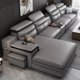 thumbnail image 2 of Leather Sectional Sofa Set with Cup Holder, USB, Adjustable Headrests & Bluetooth Speaker Living Room Couch with Stool My Lux Decor Round, 2 of 10