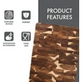 thumbnail image 5 of Dexas Acacia End Grain Reversible Butcher Block Cutting Board – 11.8" x 16.14" | Heavy-Duty Wood Chopping Board with Recessed Finger Grips, 5 of 6