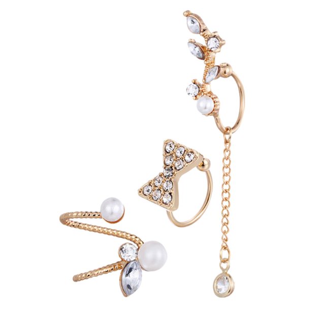 Pendientes de botón de de imitación de 3 piezas, pendientes de aleación, pendientes colgantes, pendientes de joyería en Hugo Moda mujer ear stud