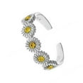 thumbnail image 5 of JewelStop 925 Sterling Silver Yellow CZ Flower Adjustable Toe Rings, 5 of 5