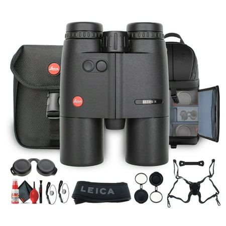 Leica 10x42 Geovid R Rangefinder Compact Lightweight Binoculars + Sling Backpack - Bundle