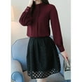 thumbnail image 4 of Qarigey Blusa de gasa de manga larga de color sólido para mujer Blusa de gasa para niñas Prendas para la parte del cuerpo, 4 of 6