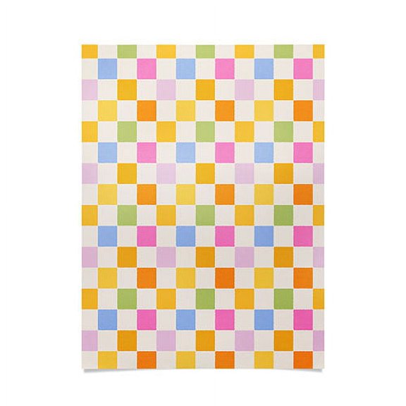 Society6 Eclectic Checker Check Cream by Iveta Abolina Art Print