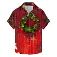 thumbnail image 2 of Elvqul Mens Christmas Shirts Short Sleeve Casual Button up Trendy Graphic Shirts for Men, 2 of 5