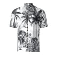 thumbnail image 2 of Playeras Camisa de vacaciones en la playa Camisa de cuello con botones en los puños para hombre (Grey, 3XL), 2 of 4