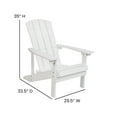 thumbnail image 6 of Emma + Oliver Three Piece Adirondack Style Conversation Set in White with Two Chairs and Matching Side Table for Indoor and Outdoor Use, 6 of 12