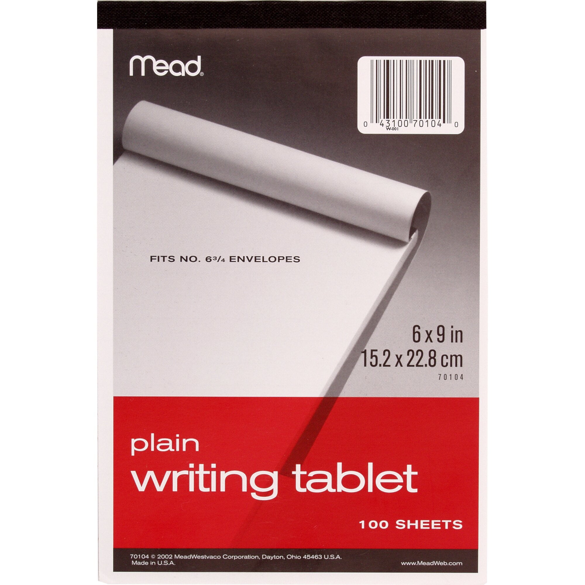 Bulk Buy Mead Writing Tablet 6X9 100 Sheets/Pad Ruled White 6-Pack
