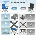 thumbnail image 4 of Sophia & William Foldable Canopy Chair Portable Camping Lounge Chair Outdoor Sunshade Canopy Chair with Cup Holder, Light Blue, 4 of 11