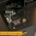 thumbnail image 3 of Yiwa Makeup Vanity Table with LED Mirror, Charging Outlet, Storage Drawers, Shelves, Cabinets & Padded Stool, 3 of 7