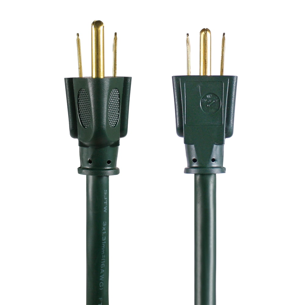 Hyper Tough 100FT 16AWG 3 Prong Green Single Outlet Outdoor Extension Cord
