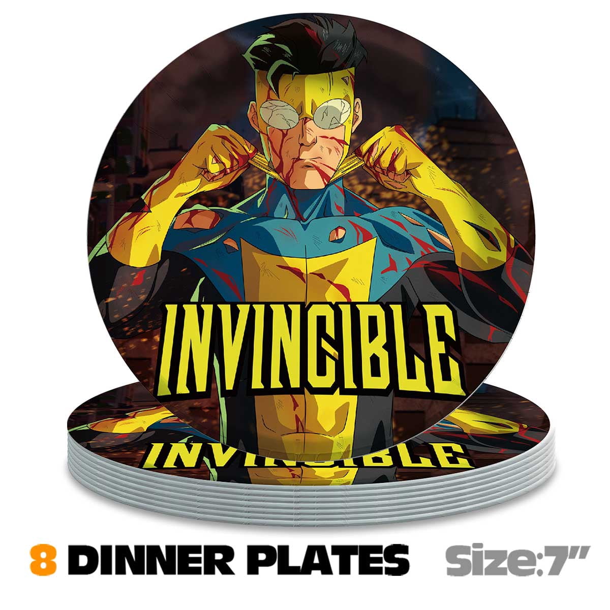 Invincible Birthday Party Supplies Balloons Paper Plates Decoration Cake Topper Decor Tableware Banner Backdrop