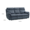 thumbnail image 6 of Cliff 85 Inch Manual Reclining Sofa- Blue Microfiber- Solid Wood- Metal, 6 of 6