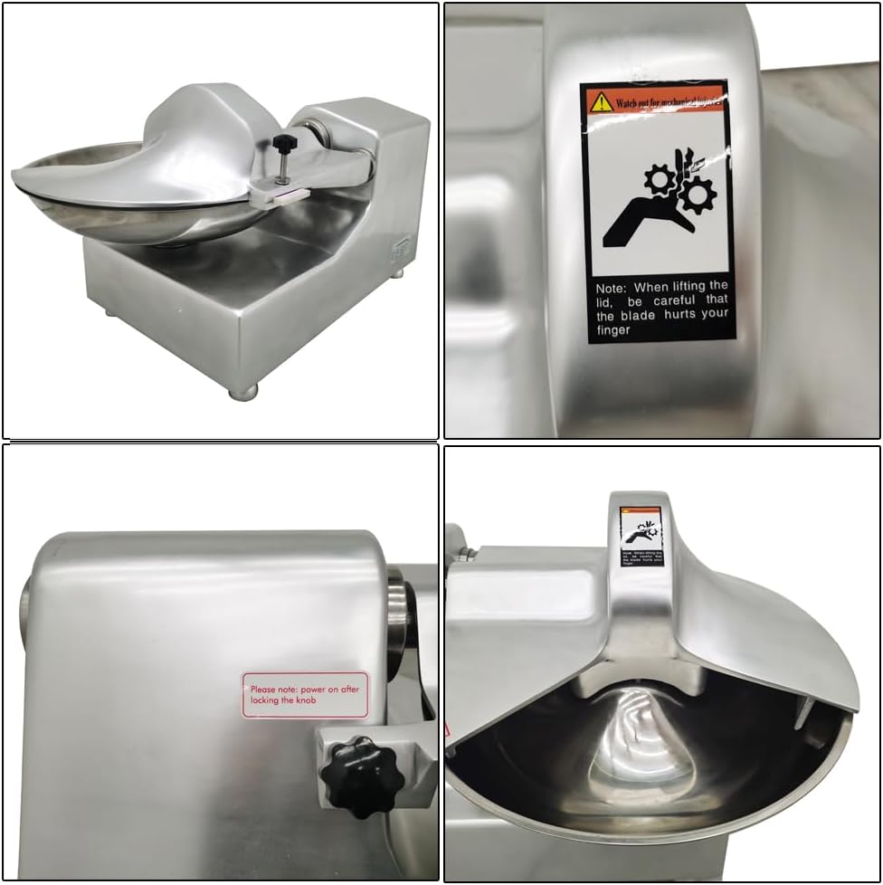 Meat Vegetable Cutter Meat Ginger Garlic Food Chopper Prep Food Processor Stainless Steel 8L