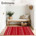 thumbnail image 3 of ODIKA 4'x6' Machine Washable Non-Slip Area Rug, Winter Wonderland Forest Scene with Reindeer and Falling Snowflakes High Traffic Rug with Pad, Red, 629523, 3 of 8