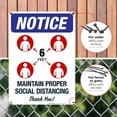 thumbnail image 4 of Social Distancing Sign, Maintain Proper Social Distancing 6 Feet, 10x14 Aluminum, 4 of 8