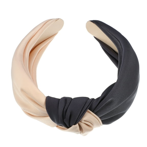 Unique Bargains Knotted Headband Top Knot Headband for Women Fashion Elastic Wide Hair Hoop Pink Gray