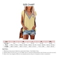 thumbnail image 5 of Whataatahia Las mujeres ahuecan hacia fuera la parte superior con cuello en V profundo empalme de encaje elegante transpirable cómoda camisa de manga corta Top para el verano amarillo S, 5 of 5