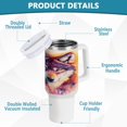 thumbnail image 4 of 40 Oz Car Handle Water Bottle Water Cup Water Bottle Water Jug Coffee Cup Travel Water Bottle Color Watercolor Wolf, 4 of 8