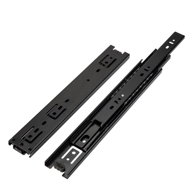 Correderas para cajones de 250 a 500 mm con empuje para abrir, correderas para cajones de extensión completa de 3 pliegues y resistentes, correderas para cajones con cojinetes de bolas de metal para