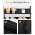thumbnail image 3 of HOOBRO Zapatero, organizador de zapatos de 4 niveles con 3 estantes de tela Oxford y panel superior, capacidad para 12-16 pares de zapatos para entrada y armario, industrial, marrón rústico BF47XJ01G1, 3 of 5