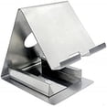 thumbnail image 3 of Premium Stainless Steel Mobile Stand with Cards Holder, Durable Metal Mobile Stand For Desks (Pack of 1), 3 of 3