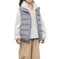 thumbnail image 2 of GiLiling Kids Boys and Girls Winter Puffer Vest Lightweight Sleeveless Jacket with Pockets Quilted Full Zip Outerwear (Grey, 3-4 Years), 2 of 4