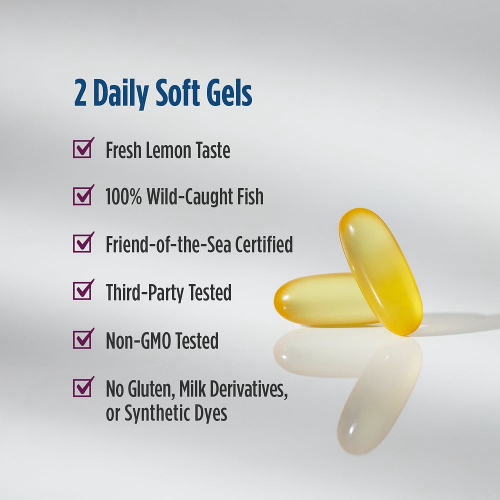 Nordic Naturals Complete Omega Xtra Softgels, Lemon, 1436 Mg Fish Oil 60 Ct