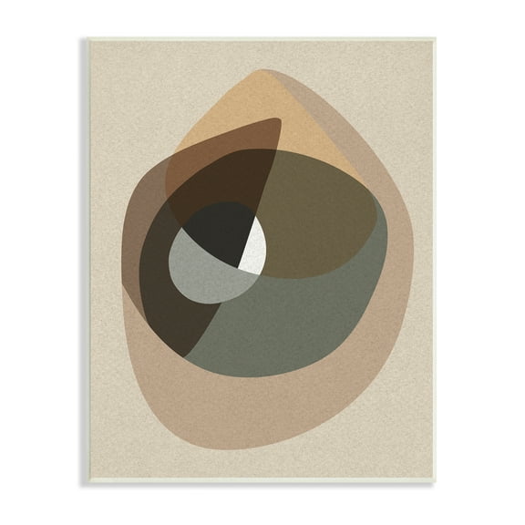 Stupell Indtries Desert Shape Abstract Collage Layered Contrasting Curves Brown,13 x 19,Design by Design Fabrikken