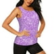 thumbnail image 2 of Fotbe Lilac Glittering Blusas Sin Mangas para Mujer – Estilo Casual, Corte Suelto, Slim-Fit, Cuello Redondo Deportivo, Tops de Verano para Gimnasio y Yoga-Large, 2 of 7