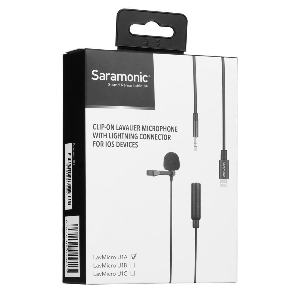 Saramonic LavMicro U1A Omnidirectional Clip-On Lavalier Microphone with Lightning Connector for iOS Devices