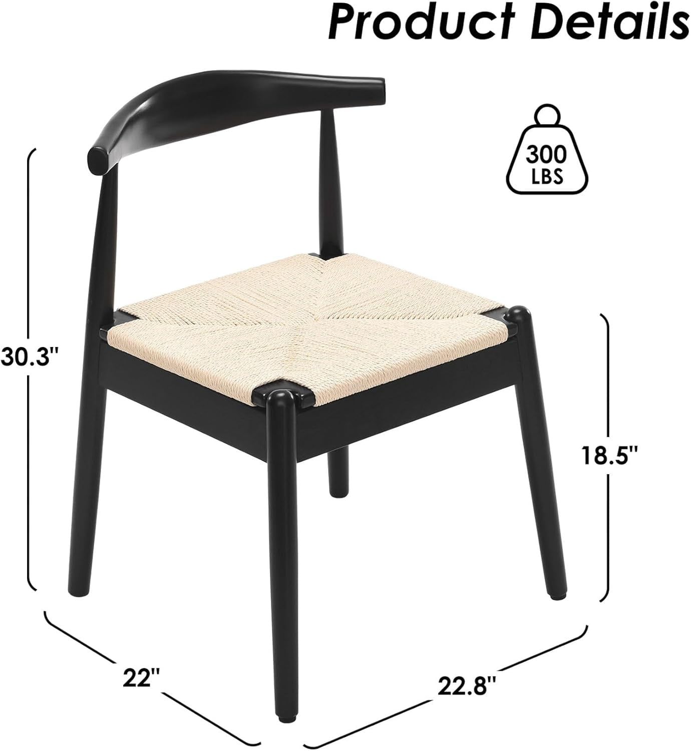 STARY Dining Chairs Set of 2, Mid Century Modern Kitchen & Dining Room Chairs for Dining Room,Dining Table Chairs with Solid Wood Legs