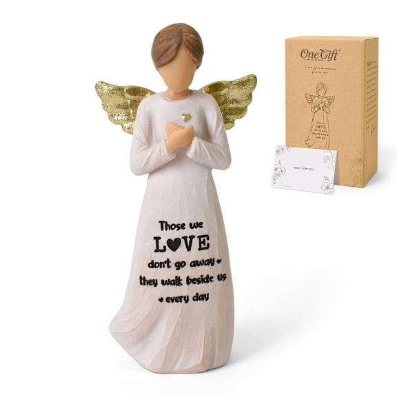Memorial Angel Figurine, Bereavement Sympathy Gifts for Loss of Loved One, Sculpted Hand-Painted Statue, Spiritual Home Decor & Inspirational Keepsake
