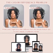 QUEENTAS Dreadlock Wigs for Women Braided Wigs Short Curly Braid Wig Synthetic Faux Locs Twist Braiding Hair Wigs (Black/Grey)