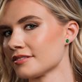thumbnail image 4 of Gem Stone King 14K White Gold Green Nano Emerald Stud Earrings for Women | 3.30 Cttw | Gemstone May Birthstone | Round 8MM, 4 of 6