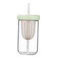 thumbnail image 2 of Abbracc Tasse à Bubble Tea pour Smoothies Gobelet en Verre avec Infuseur à Thé Café Glacé Réutilisable Vert 450 ml, 2 of 9