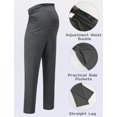 thumbnail image 4 of Happy Cherry Women Maternity Pants Wide Leg Pregnancy Straight Pants Pregnancy Stretchy Trousers Maternity Over The Belly Sweatpants Pregnant Loose Summer Trousers with Pockets Plus Size, 4 of 7