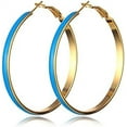 thumbnail image 3 of Big 5cm Circle Hoop Earring Multicolor Enamel Round Dangle Drop Earrings for Women Exaggerated Statement Jewelry, 3 of 8