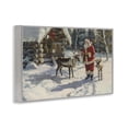 thumbnail image 4 of Stupell Industries Santa & Reindeer Scene Holiday Painting Gray Framed Art Prints Wall Art, 30 x 20, 4 of 10
