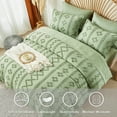 thumbnail image 2 of Davulos Boho Comforter Set Queen ,7 Pieces Bed in a Bag Green Tufted Queen Size Comforter Shabby Chic Embroidery Bed Set ,Soft Geometric Pattern Bedding Queen for All Seasons, 2 of 9