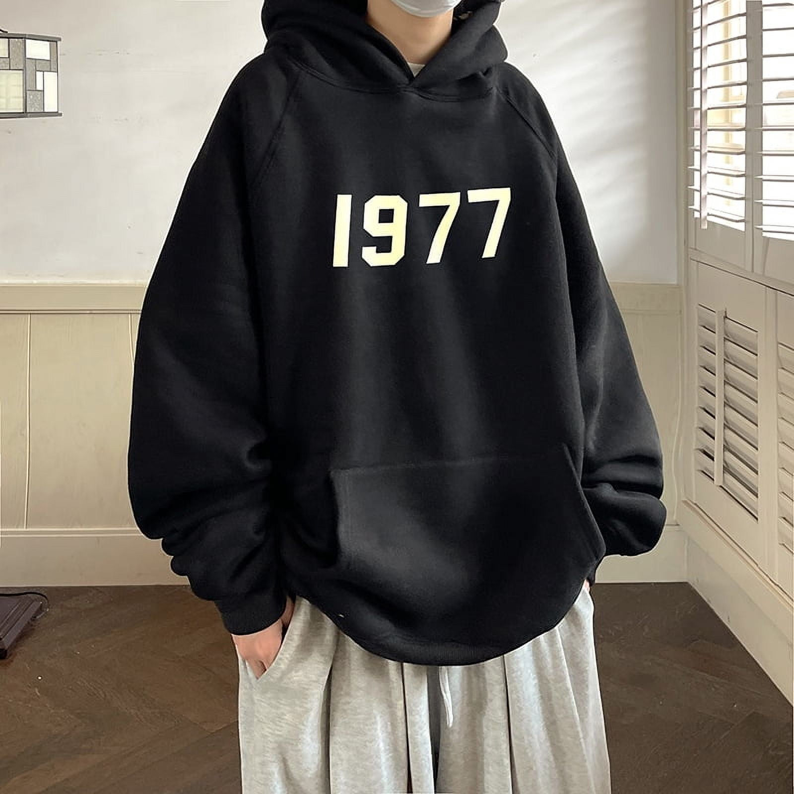 QIUTIAN Autumn New 1977 Printed Hoodie Men Tide Loose