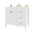 thumbnail image 3 of Dextrus 36'' Modern Bathroom Vanity with Sink Combo, Freestanding Bathroom Storage Cabinet with Drawers & Doors, White, 3 of 10