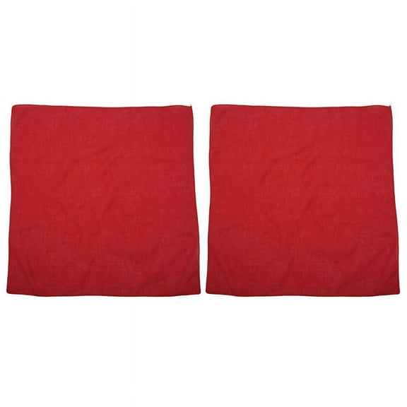 2X Fancy Plain Bandana 100% Cotton Head Neck Wrist Wrap Neckerchief Scarf 12 Color Colour:Red