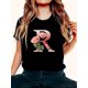 thumbnail image 2 of Camiseta estampada con rosas rosas, suave y cómoda. Camiseta informal de cuello alto con estampado floral. Perfecta para el hogar, deportes, actividades al aire libre y reuniones de trabajo. Para adul, 2 of 8