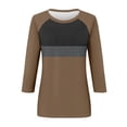 thumbnail image 4 of SWPZC Women's Crew Neck 3/4 Sleeve Printed T Shirt Fashionable Casual Top Clothing Shirt Plus Size Blouse Blouses for Women, 4 of 5